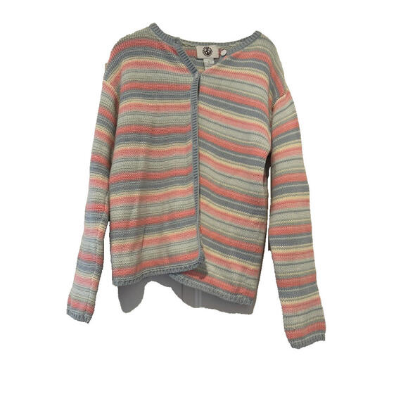 Natural LIfe pastels striped button down cardigan sweater oversized S #3005 - Picture 1 of 2